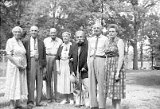 Iva and Clayton Clark, cousin Walter Wood, Elva Dooley-Clark, Lloyd Clark and Rob and Florence Clark.  Most of the Clark family dropped the 'e' from the original Clarke spelling.